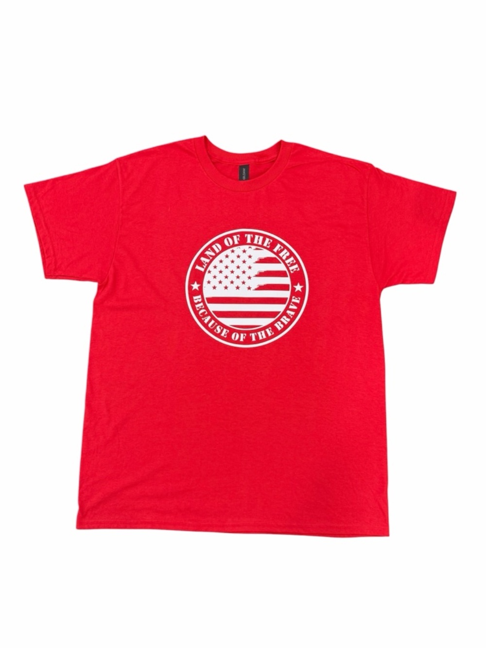 Land of the free because of the brave Red tshirt